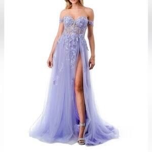 COYA Lavender Off-Shoulder Formal Dress